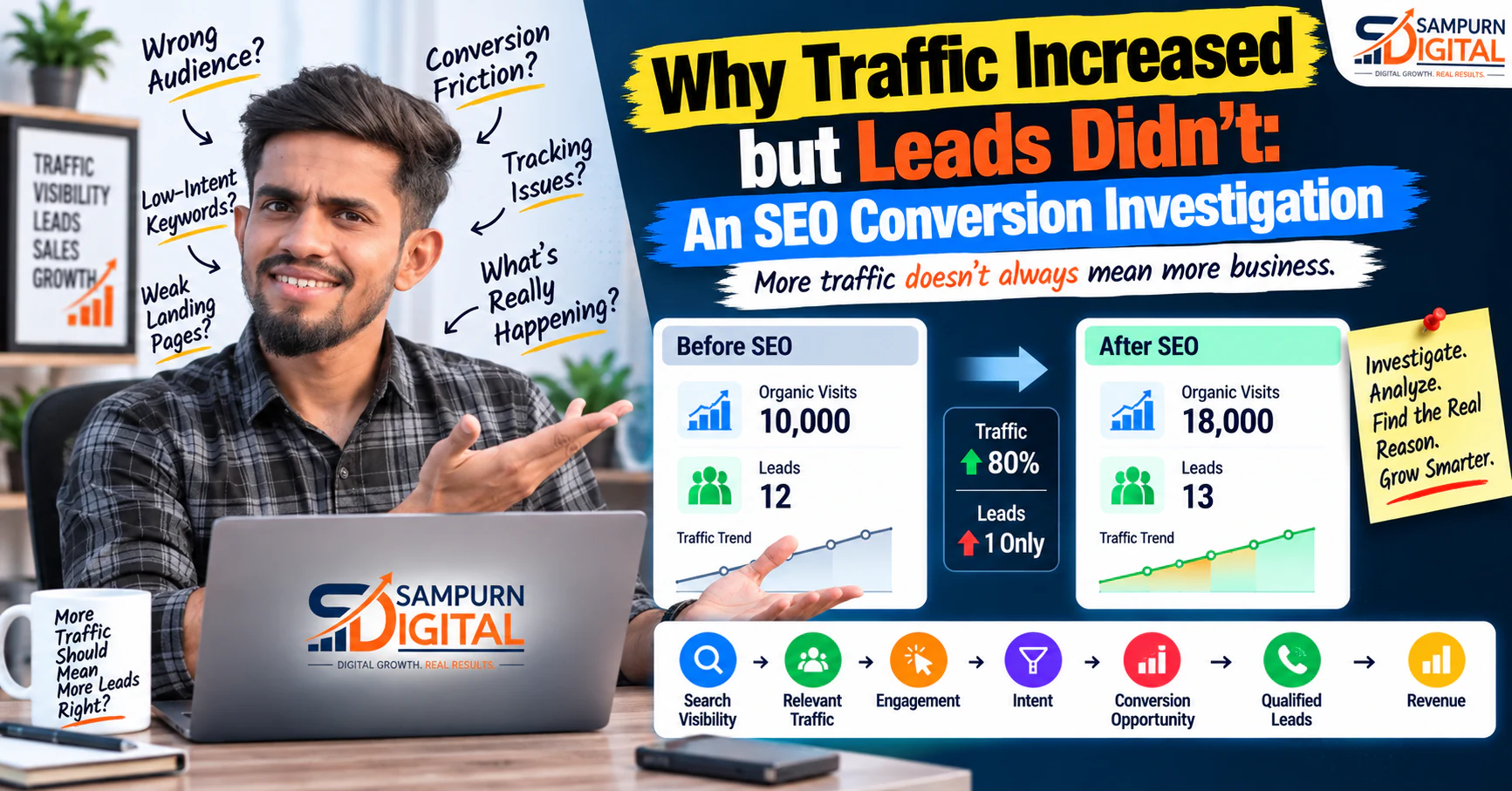 Why Traffic Increased but Leads Didn't: An SEO Conversion Investigation — Sampurn Digital SEO Strategy