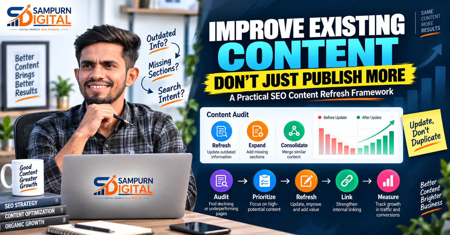 How to Improve Existing Content Instead of Publishing More Blogs — Sampurn Digital SEO Strategy