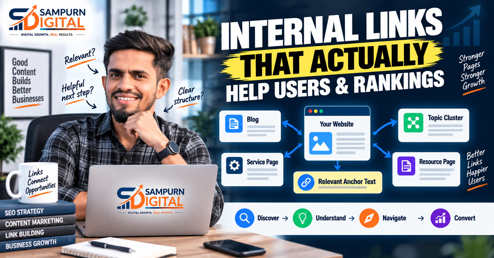 How to Build Internal Links That Actually Help Users and Rankings — Sampurn Digital SEO Strategy