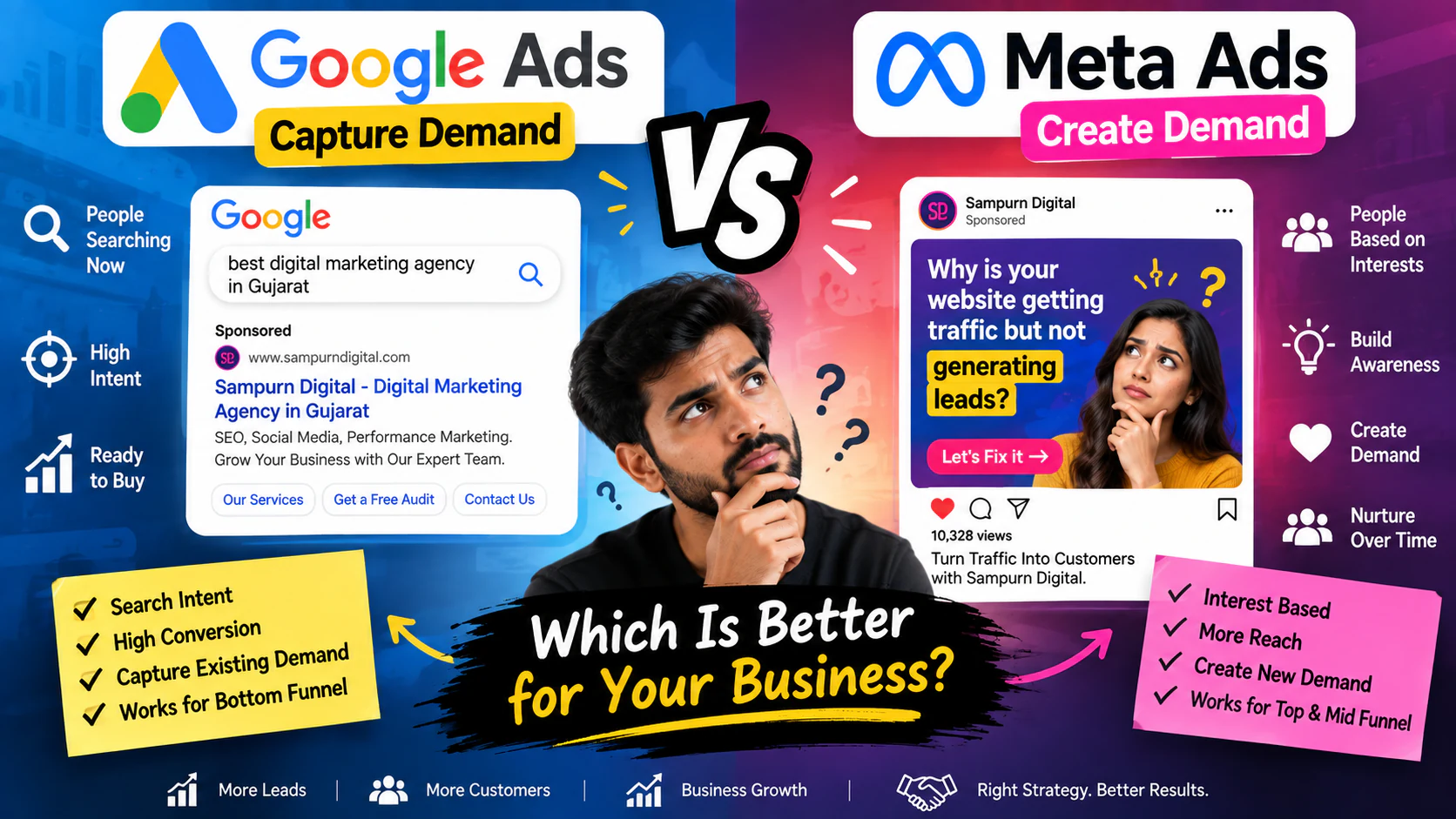 Google Ads vs Meta Ads: Which Is Better for Your Business? — Sampurn Digital SEO Strategy